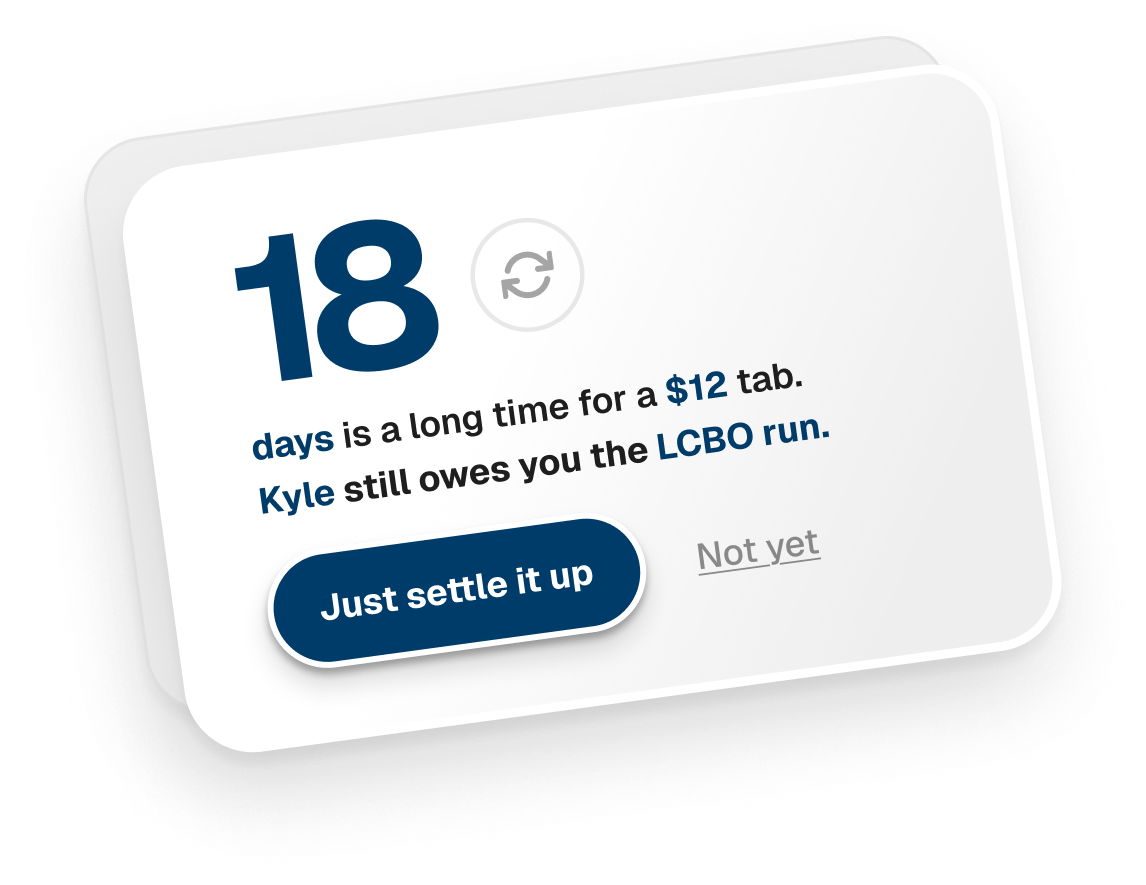 Bountt smart settlement reminder notification